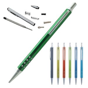 Plunger Action Ballpoint Pen Colorful Grip Promotional