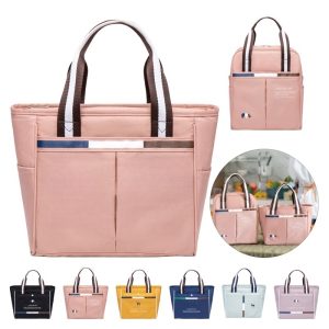Portable Multi Pocket Insulated Lunch Tote Bag
