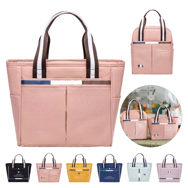 Portable Multi Pocket Insulated Lunch Tote Bag