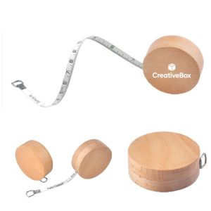 Round Wooden Retractable Tape Measure - Eco-Friendly Design