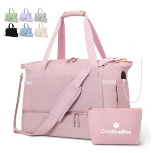 Fitness Duffel Bag with USB Port and Wet Dry Separation