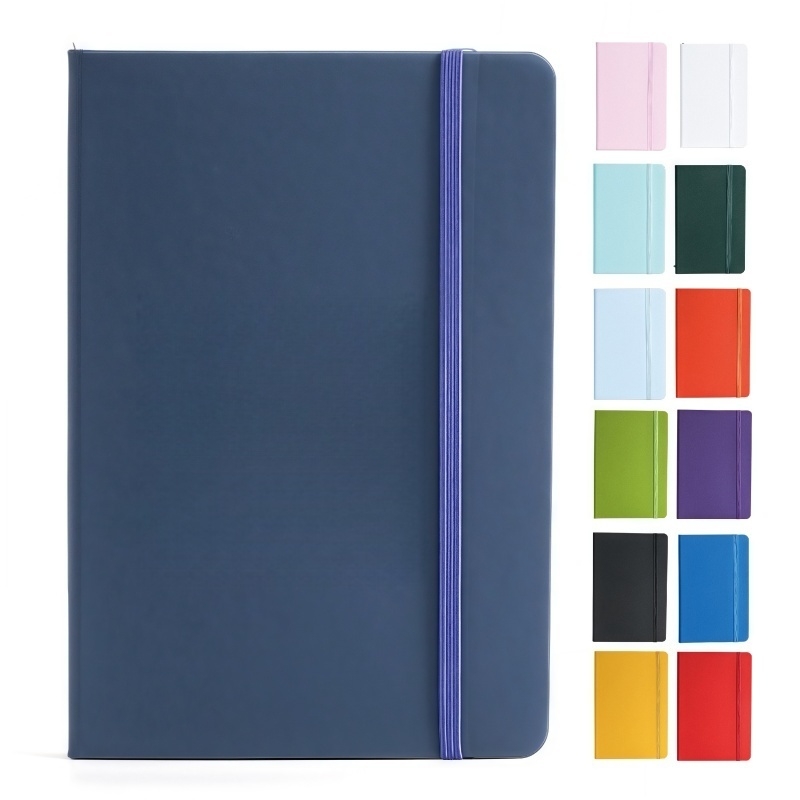 A6 PU Leather Notebook with Elastic Band - 160 Pages