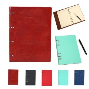 A6 Refillable PU Leather Ring Notebook for Office or School