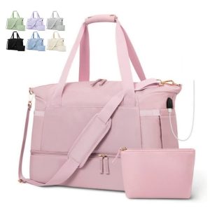 Fitness Duffel Bag with USB Port and Wet Dry Separation