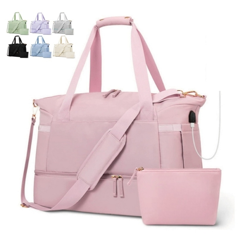 Fitness Duffel Bag with USB Port and Wet Dry Separation