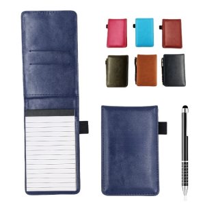 A7 Mini Pocket Notepad with Lined Pages and Metal Pen