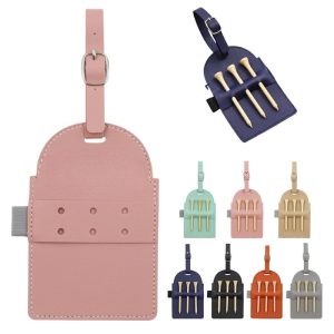 Portable Leather Golf Tee Holder with Storage