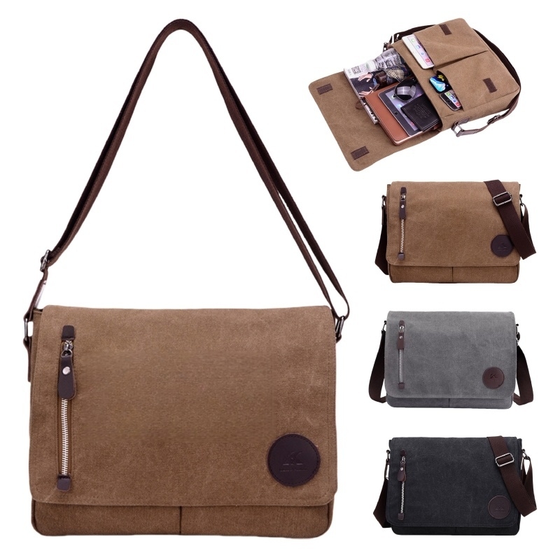 Vintage Canvas Shoulder Bag - Stylish Retro Crossbody