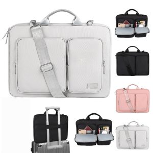 Protective Laptop Briefcase Shoulder Bag with Zipper Pockets
