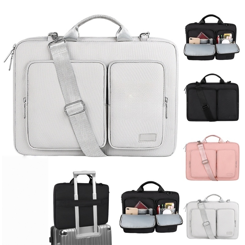 Protective Laptop Briefcase Shoulder Bag with Zipper Pockets