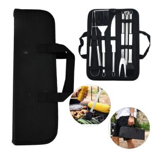 9PCS Stainless Steel BBQ Grill Tool Set with Carry Case