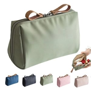 Compact Zippered Cosmetic Bag Organizer for Travel