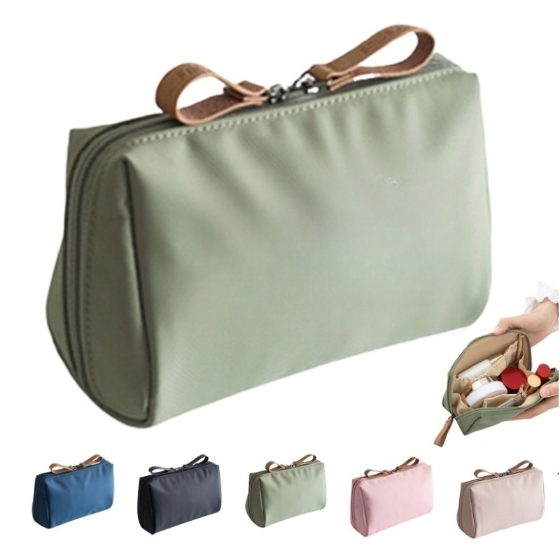 Compact Zippered Cosmetic Bag Organizer for Travel