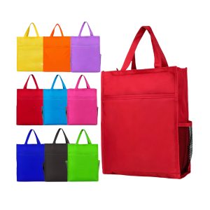 Custom Oxford Tote Bag with Mesh Pockets for Shopping
