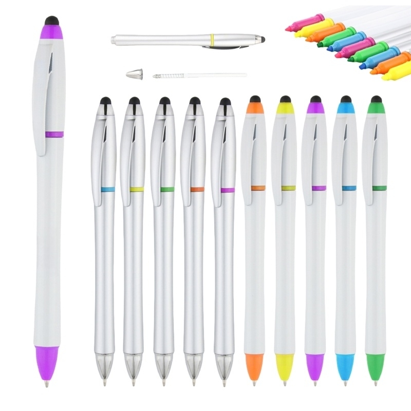 Multi-Color Stylus Highlighter and Ballpoint Pen Combo