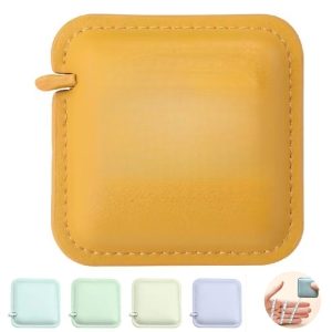 Portable Measuring Tape Leather Square Case Retractable