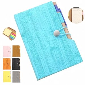 Woodgrain Journal Notebook with Sticky Notes & Flags