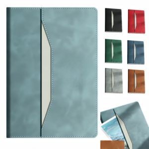 Soft Leather Business Notebook with Storage Pouch for Office