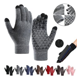 Touchscreen Knit Winter Gloves with Anti Slip Grip