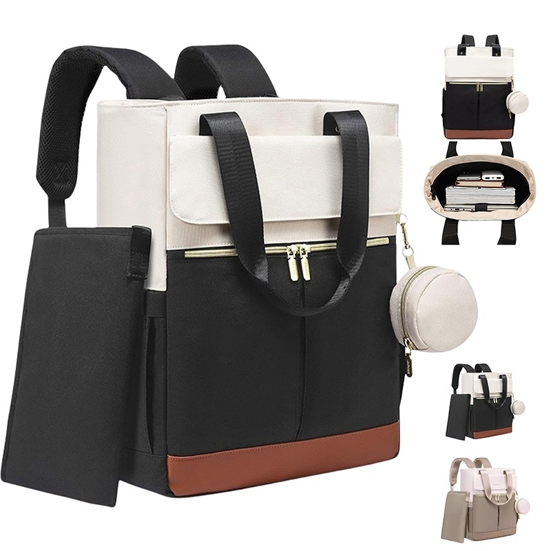 Convertible Laptop Backpack Tote with Multi Pockets for Work