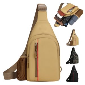 Crossbody Sling Bag with Earbud Port and Multi-Pocket