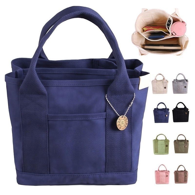 Canvas Mini Tote Bag Compact Organizer for Everyday Use