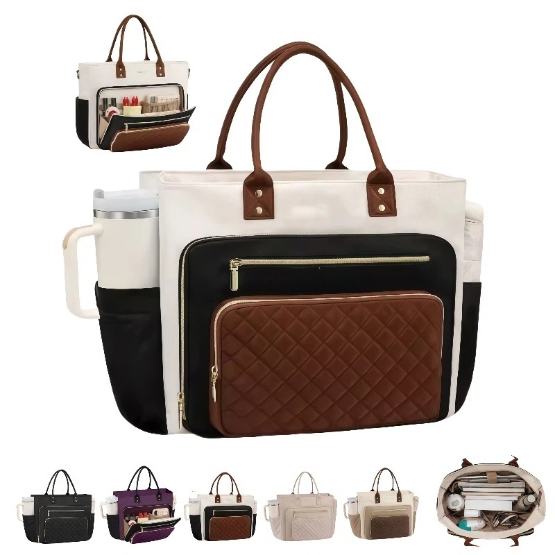 Large Capacity Work Tote Bag With Organizer Pockets