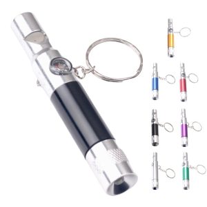 Multifunction Whistle Flashlight Keychain with Compass