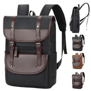 Vintage Leather Backpack with Multi Pocket Travel Design