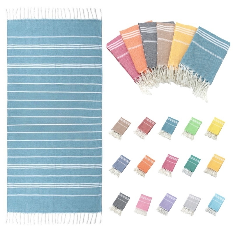 Turkish Striped Quick Dry Towel with Fringe