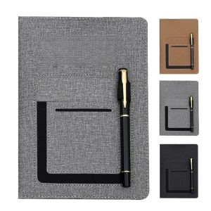 Business Notebook with Pocket and Pen Holder Custom Journal