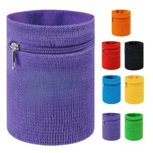 Zipper Sports Wristband With Pocket Running Sweat Wallet