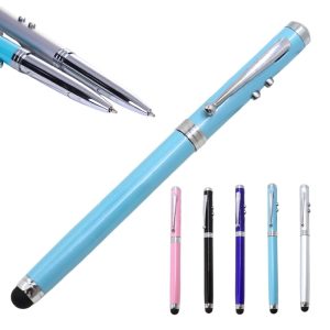 Metal Ballpoint Pen with Stylus and LED Light