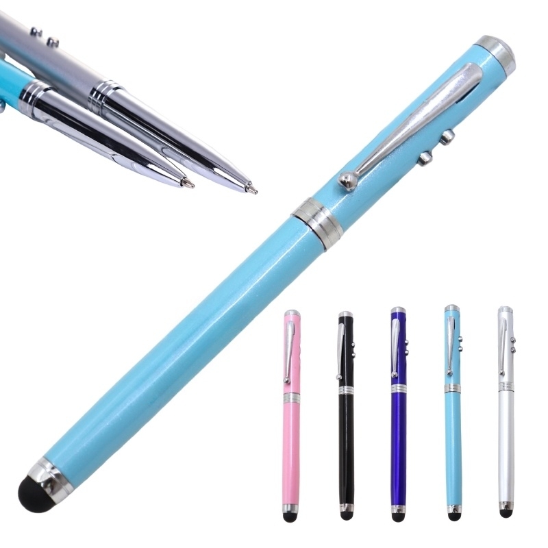 Metal Ballpoint Pen with Stylus and LED Light