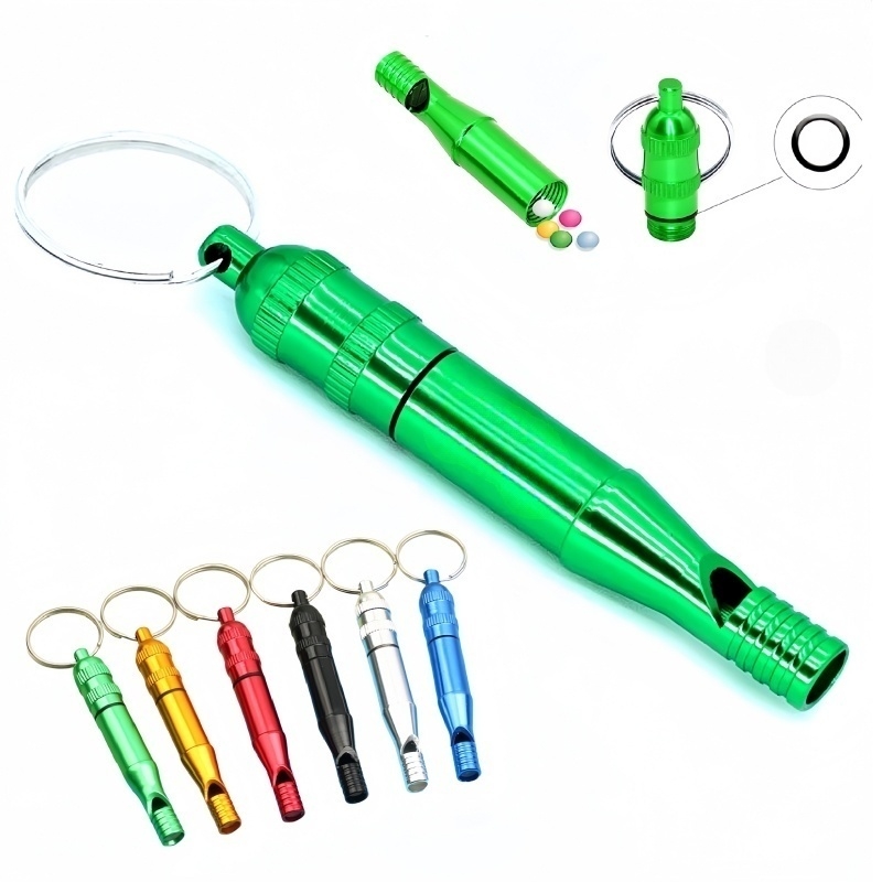 Emergency Whistle Keychain With Waterproof Capsule