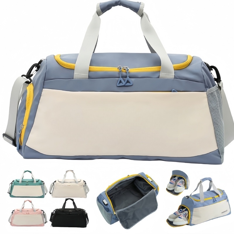 Sports Travel Duffel Bag Large Capacity with Shoe Pockets
