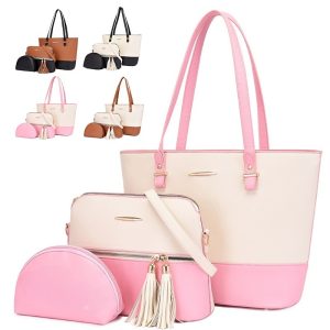Women's Tote Handbag Purse Set With Shoulder