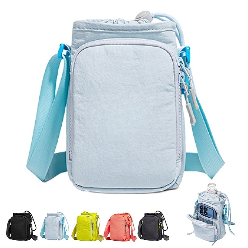 Water Bottle Crossbody Bag Multi Pocket Travel Organizer