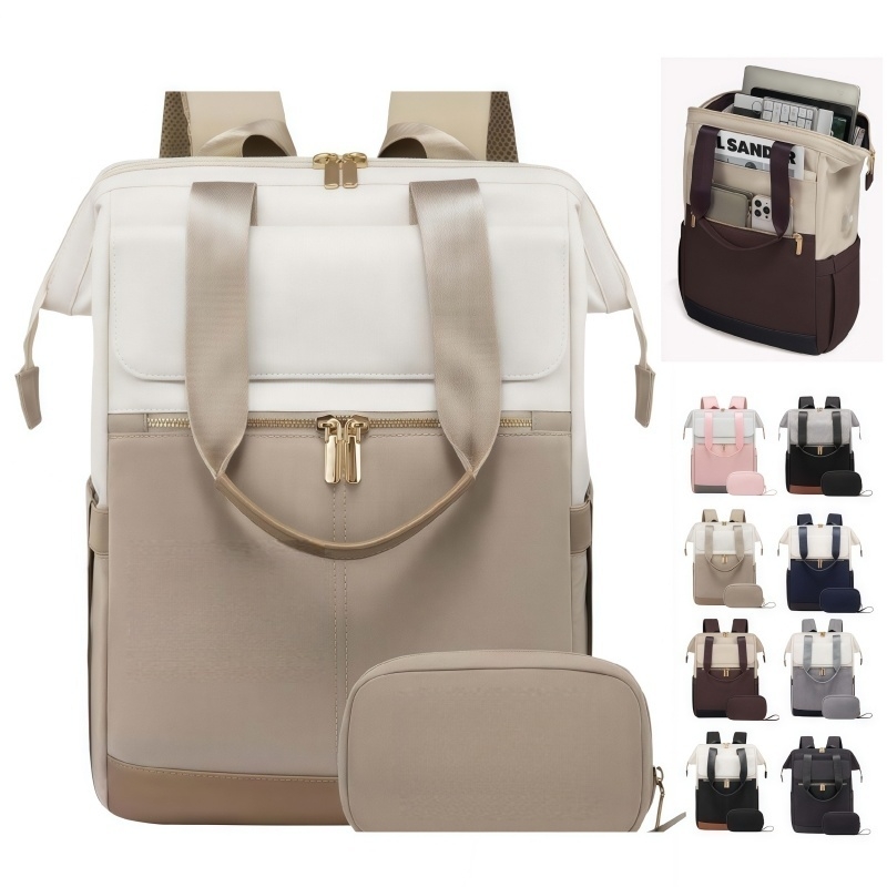 Tote Laptop Backpack Set with Travel Organizer Pouch