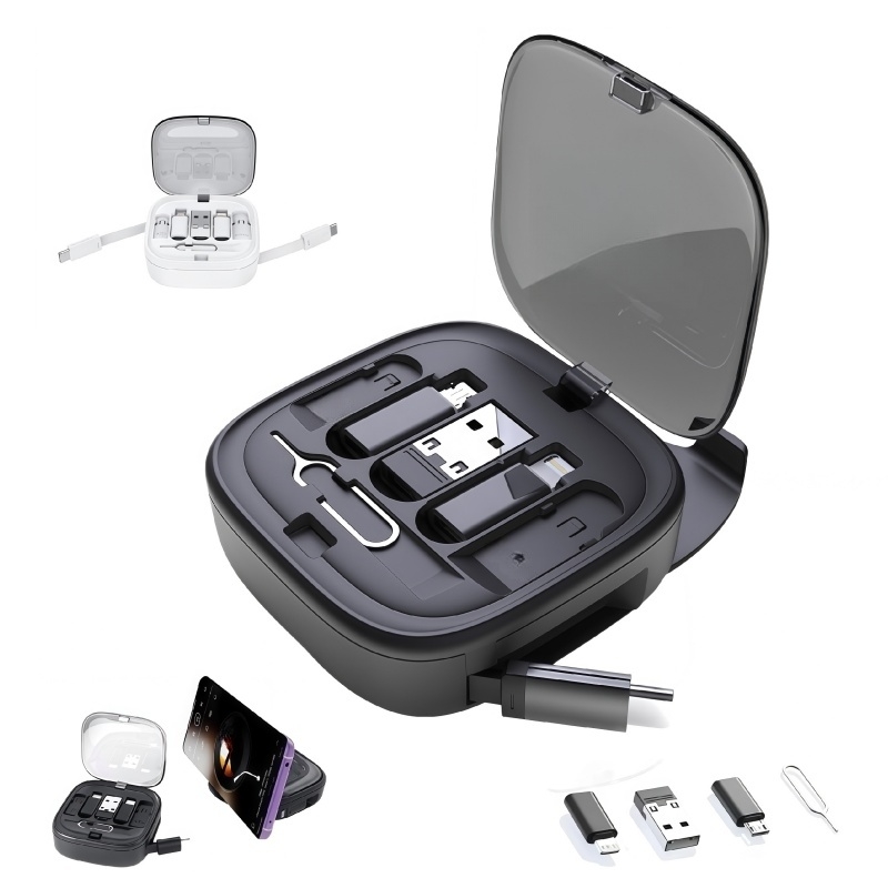 6 in 1 Multi Charging Cable Kit Portable Travel Organizer