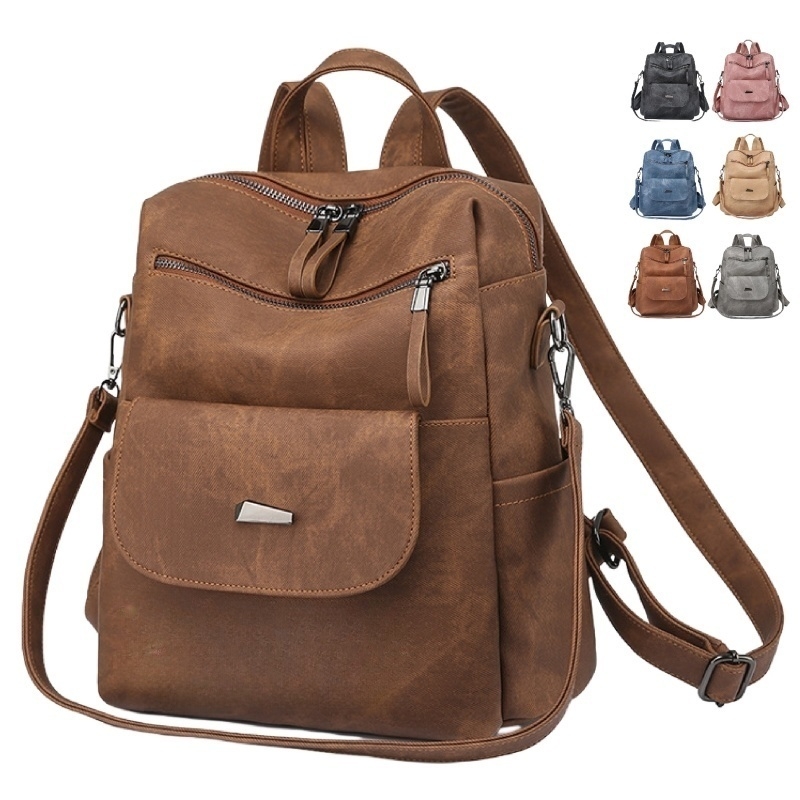 Women Convertible PU Leather Backpack Purse