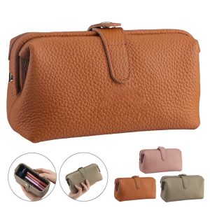 Leather Makeup Bag for Travel and Everyday Organization